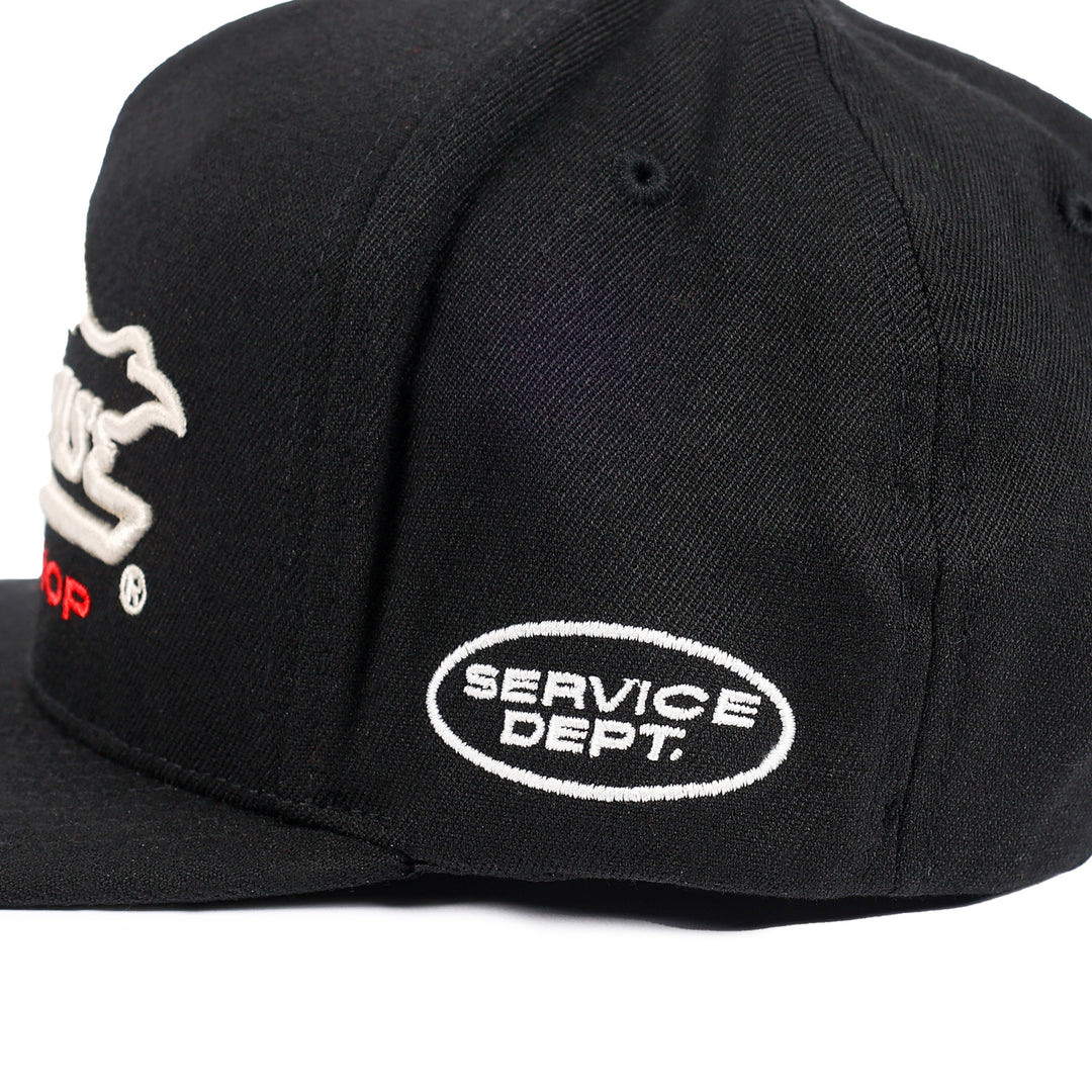 Fasthouse Gilmore Hat - Close-Up of Left Side Stitched Graphic