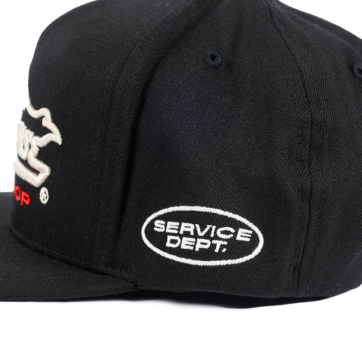 Fasthouse Gilmore Hat - Close-Up of Left Side Stitched Graphic