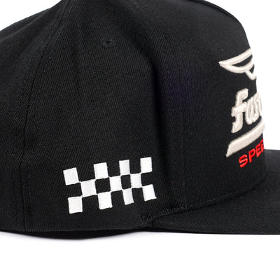 Fasthouse Gilmore Hat - Close-Up of Right Side Stitched Graphic