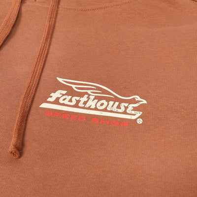 Fasthouse Gilmore Hooded Pullover Chestnut - Close-Up of Graphic on Front
