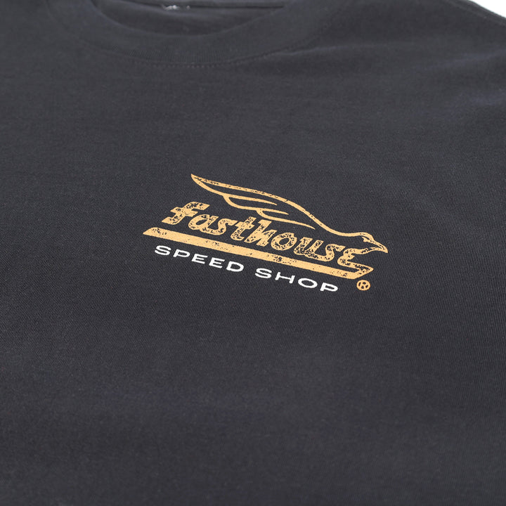Fasthouse Gilmore SS Tee Black - Close-Up of Graphic on Front