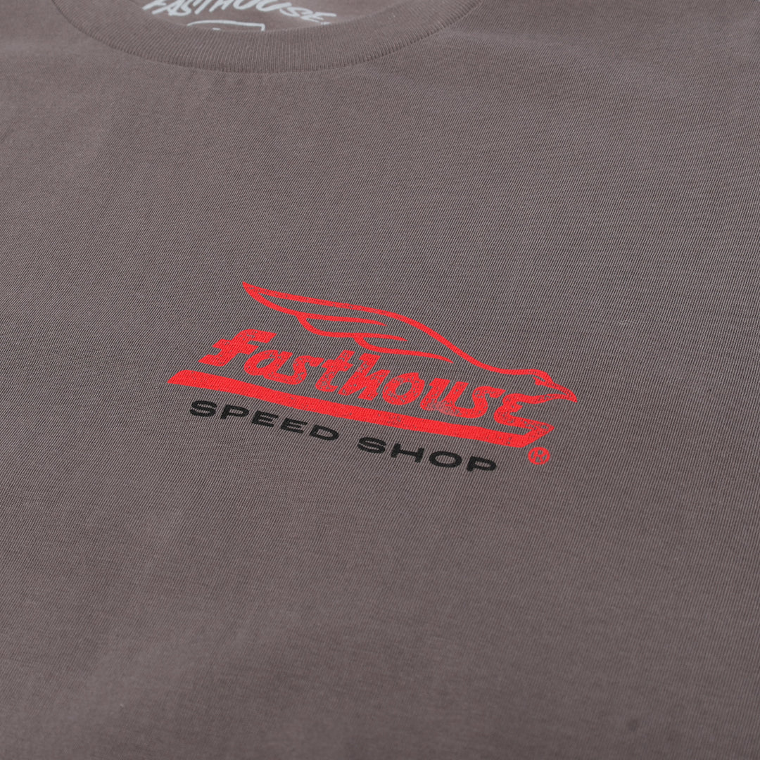 Fasthouse Gilmore SS Tee Gull Gray - Close-Up of Graphic on Front