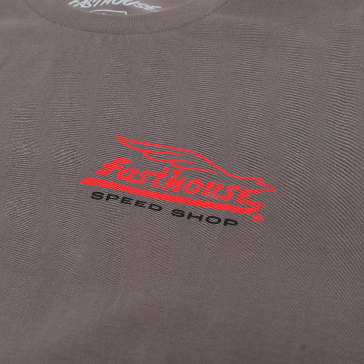 Fasthouse Gilmore SS Tee Gull Gray - Close-Up of Graphic on Front