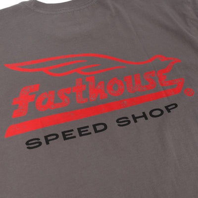 Fasthouse Gilmore SS Tee Gull Gray - Close-Up of Graphic on Back