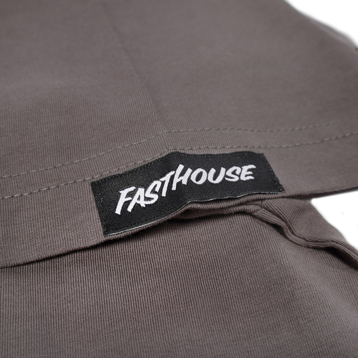 Fasthouse Gilmore SS Tee Gull Gray - Close-Up of Logo Tag Sewn into Sleeve