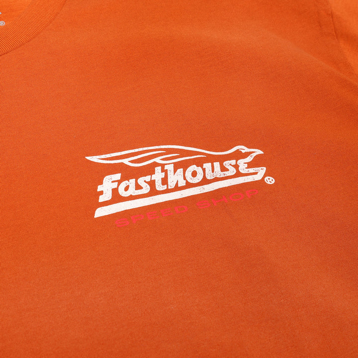 Fasthouse Gilmore SS Tee Rust - Close-Up of Graphic on Front
