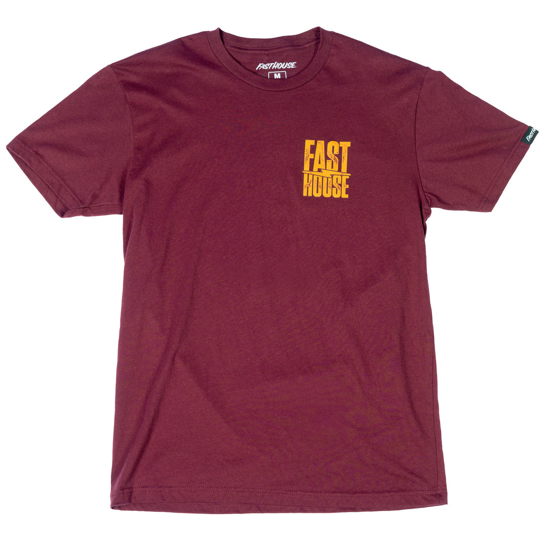 Fasthouse Grid SS Tee Maroon - Front View