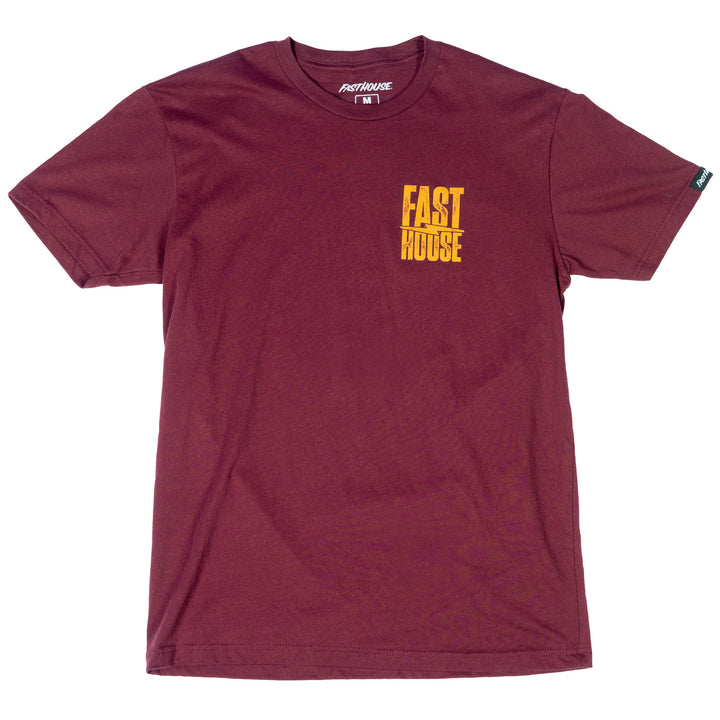 Fasthouse Grid SS Tee Maroon - Front View