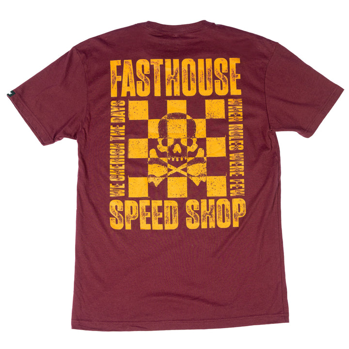 Fasthouse Grid SS Tee Maroon - Rear View