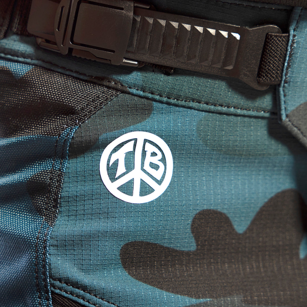 Fasthouse Grindhouse Bereman Pant Blue Camo - Close-Up of Front Graphic