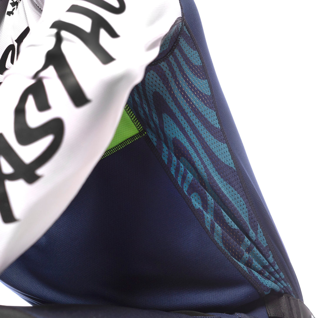 Fasthouse Grindhouse Nova Jersey White/Navy - Close-Up of Side Rib and Armpit Ventilation and Details