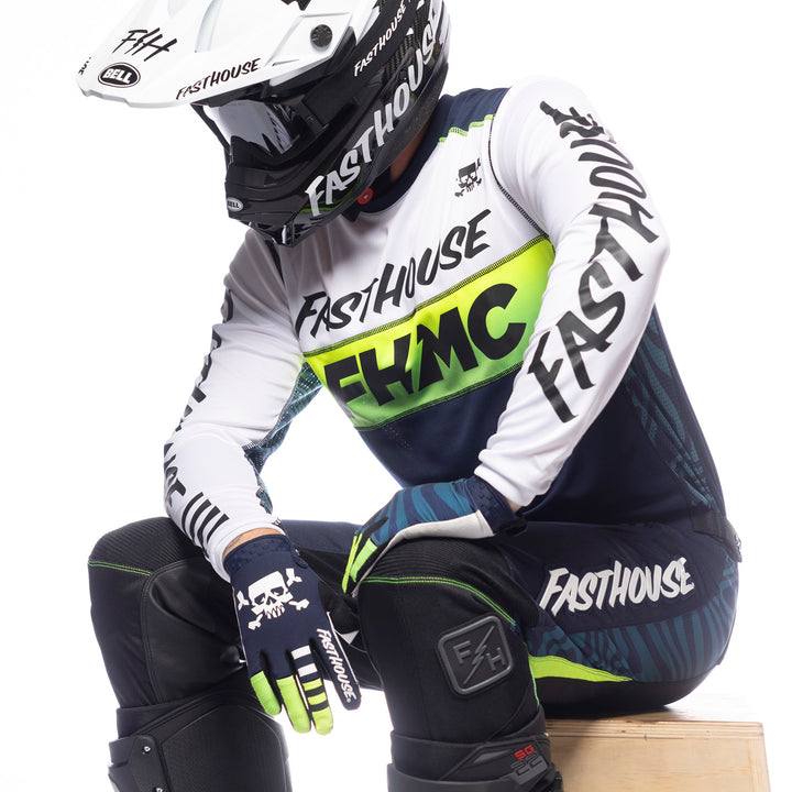 Fasthouse Grindhouse Nova Jersey White/Navy - Front Side View