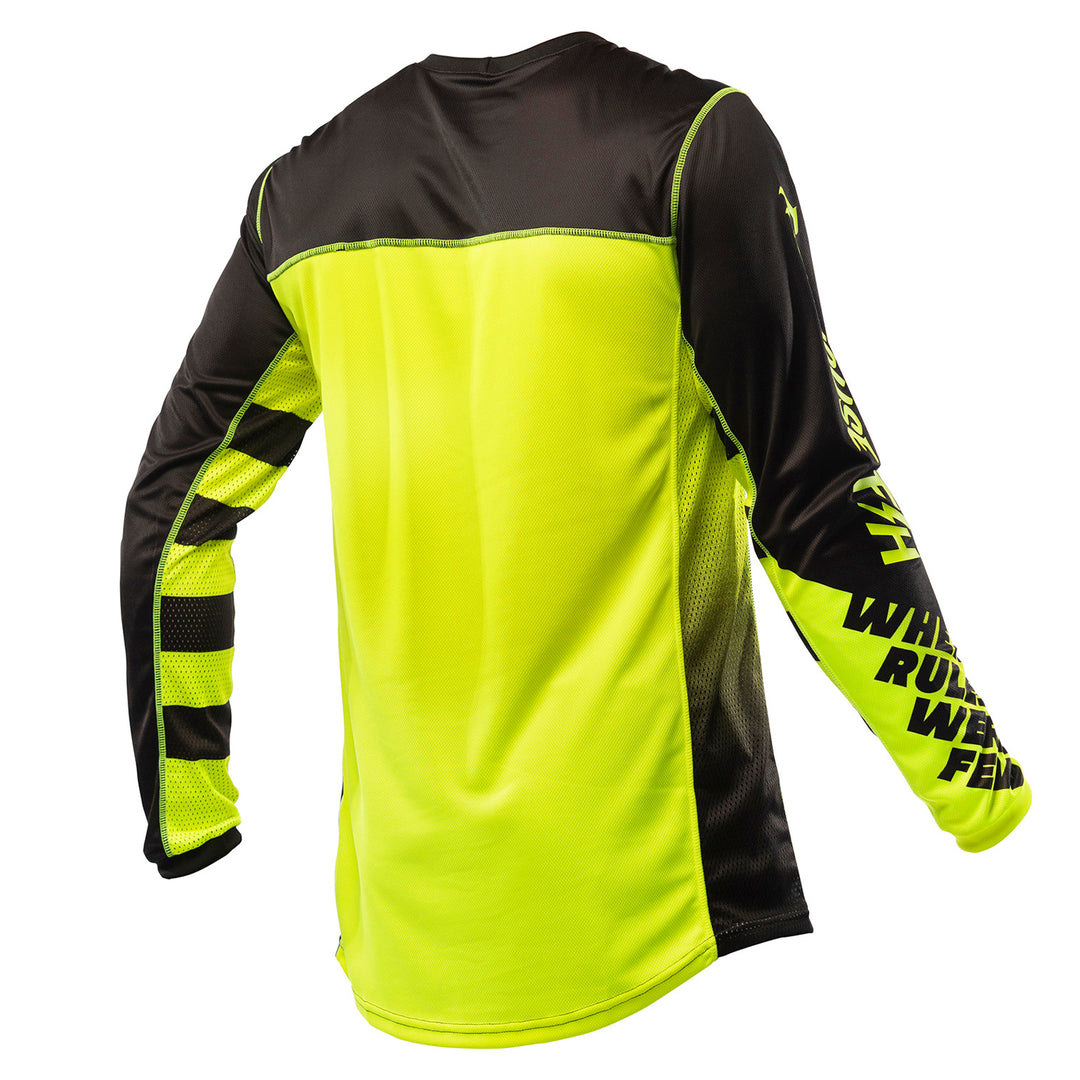Fasthouse Grindhouse Riot Jersey Black/Hi-Viz - Rear View