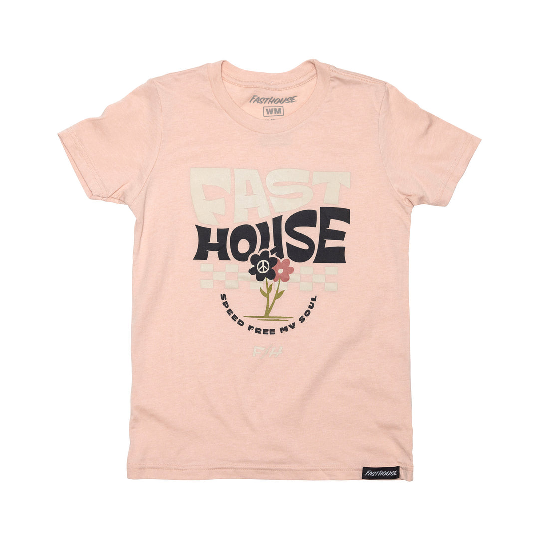 Fasthouse Girl's Flourish SS Tee Heather Peach - Front View