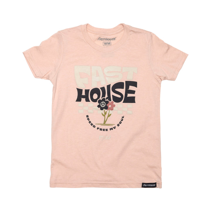Fasthouse Girl's Flourish SS Tee Heather Peach - Front View