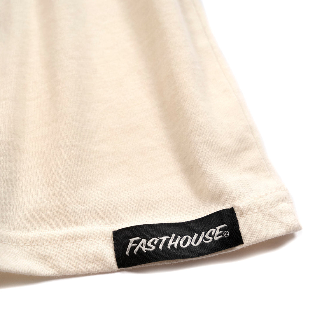 Fasthouse Girl's Mohave Tee Natural - Close-Up of Tag Sewn into Hem