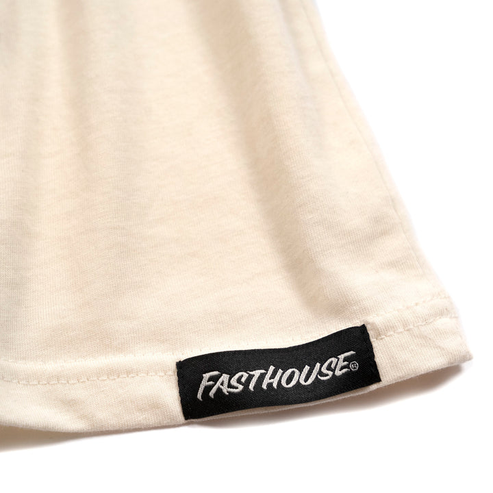 Fasthouse Girl's Mohave Tee Natural - Close-Up of Tag Sewn into Hem