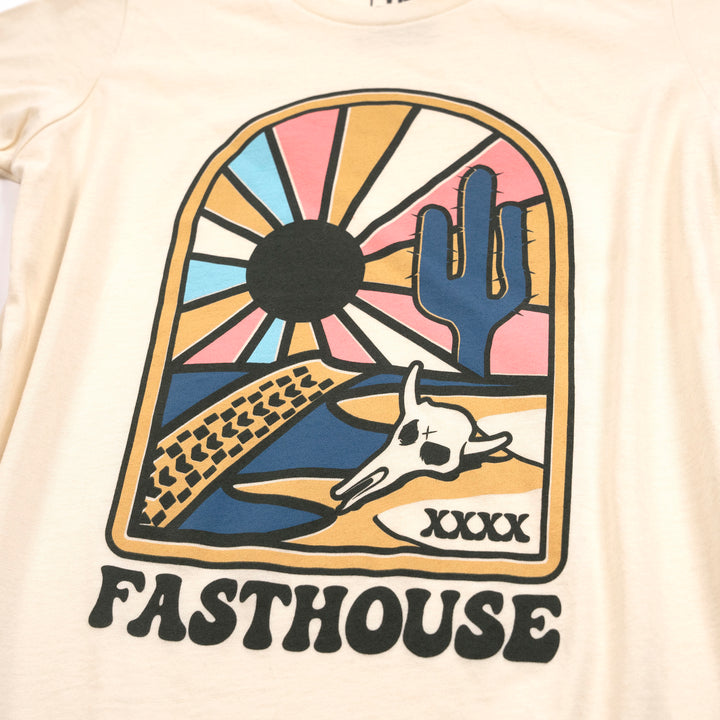 Fasthouse Girl's Mohave Tee Natural - Close-Up of Graphic on Front