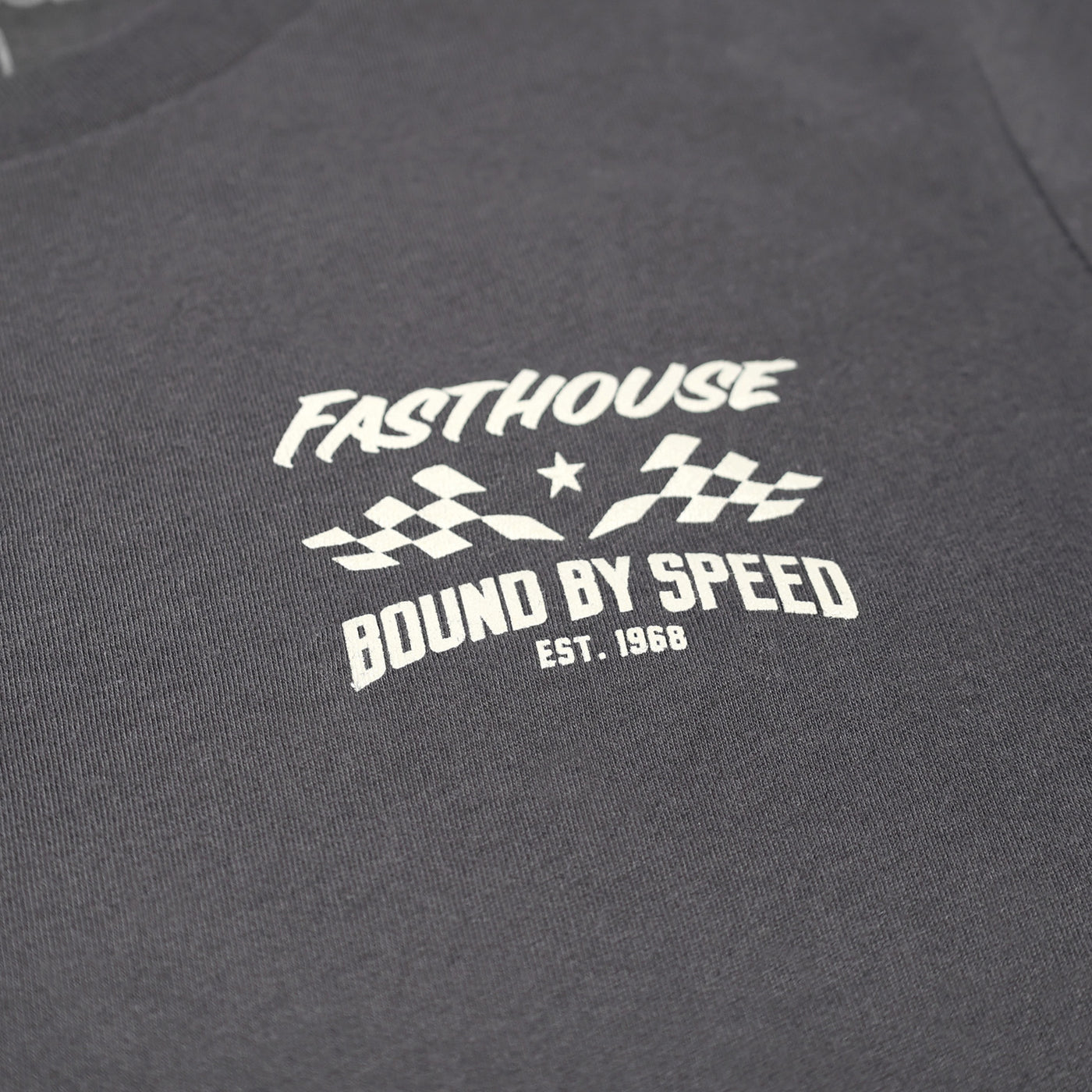 Fasthouse Girls' Bound SS Tee Dark Gray - Close-Up of Graphic on Front