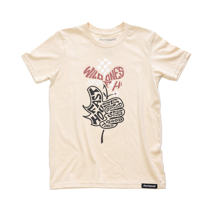 Fasthouse Girl's Garden Party SS Tee Cream - Front View