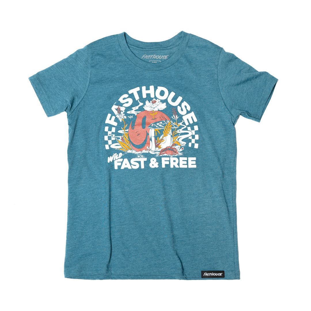 Fasthouse Girl's Wild One SS Tee Heather Teal - Front View