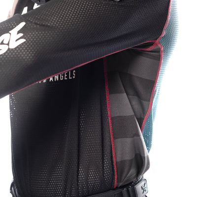 Fasthouse Grindhouse Air-Cooled Club Jersey Black/Teal - Close-Up of Underarm and Side Details