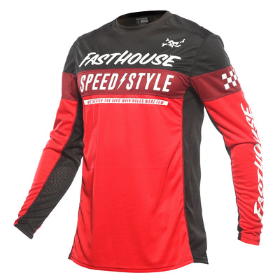 Fasthouse Grindhouse Akin Jersey Red/Black - Front View