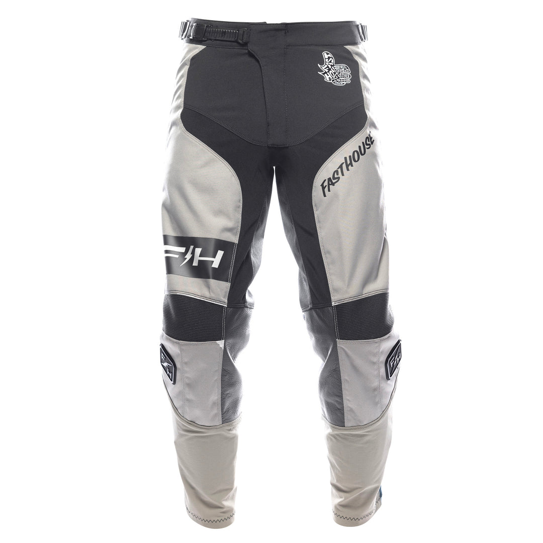 Fasthouse Grindhouse Club Pants Light Gray/Black/Teal - Front View