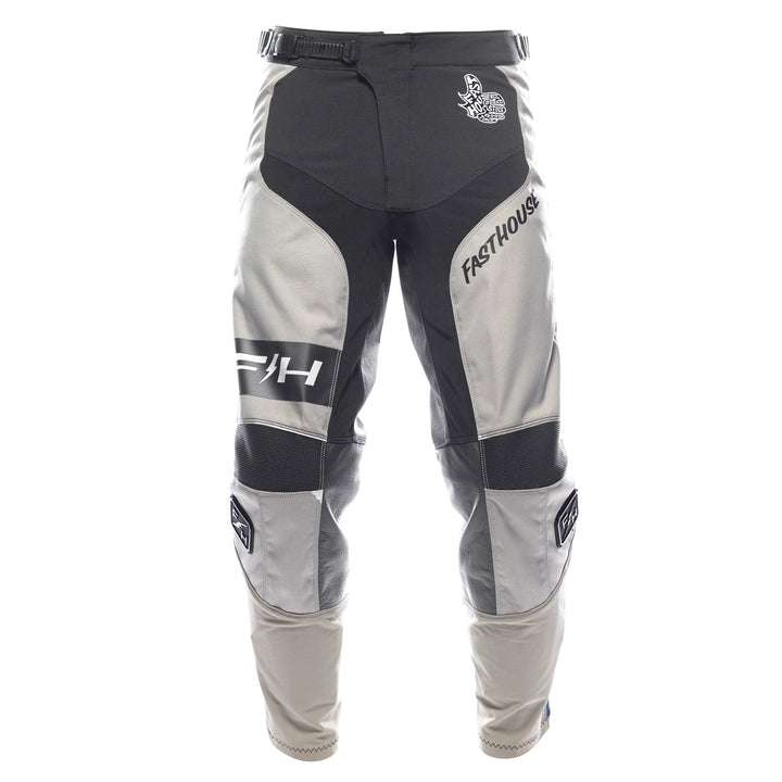Fasthouse Grindhouse Club Pants Light Gray/Black/Teal - Front View