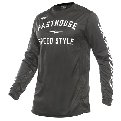 Fasthouse Grindhouse Grit Jersey Black - Front View