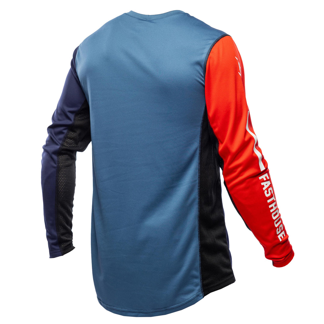 Fasthouse Grindhouse Hudson Jersey Blue/Red - Rear View