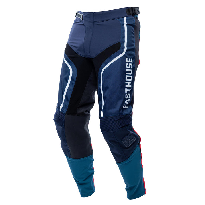 Fasthouse Grindhouse Hudson Pants Blue/Red - Front Left Side View