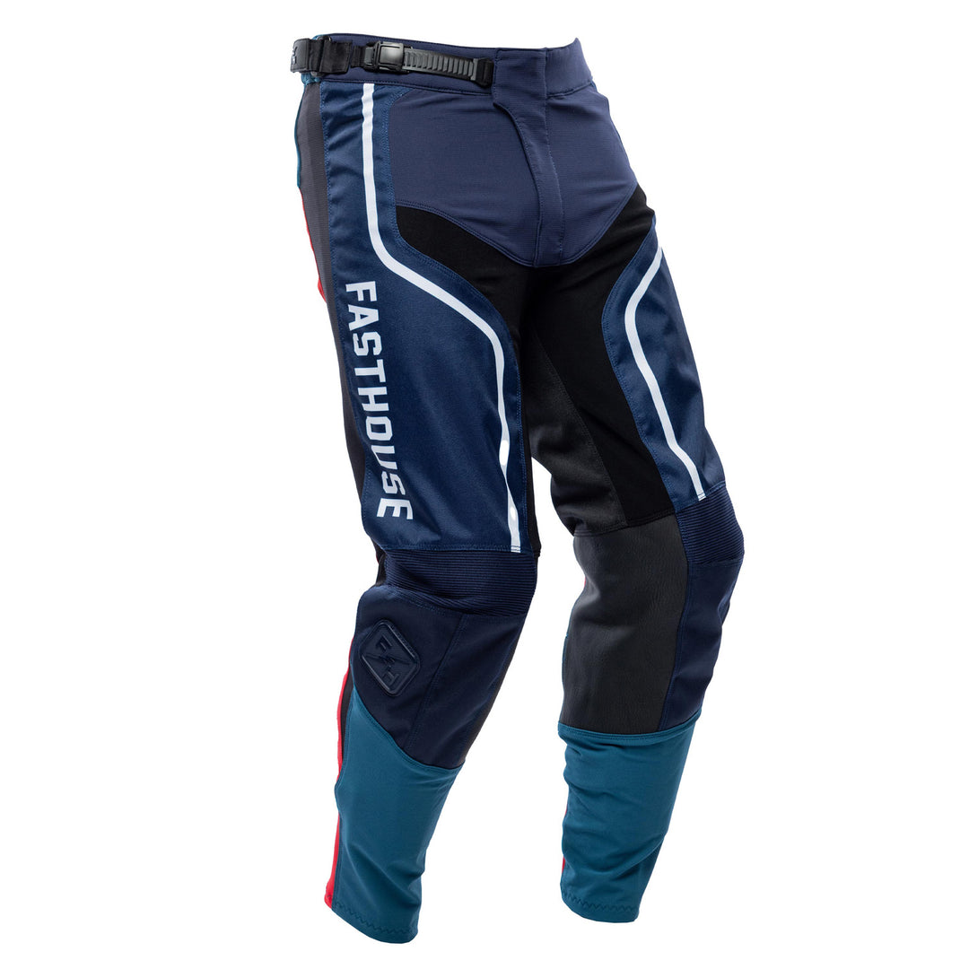 Fasthouse Grindhouse Hudson Pants Blue/Red - Front Right Side View