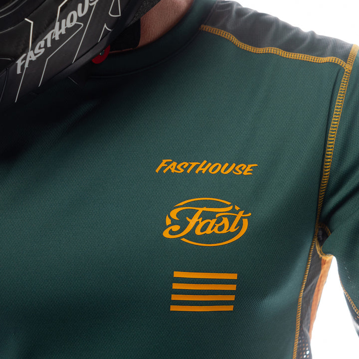 Fasthouse Grindhouse Ramone Jersey Pine/Black - Close-Up of Front Graphics