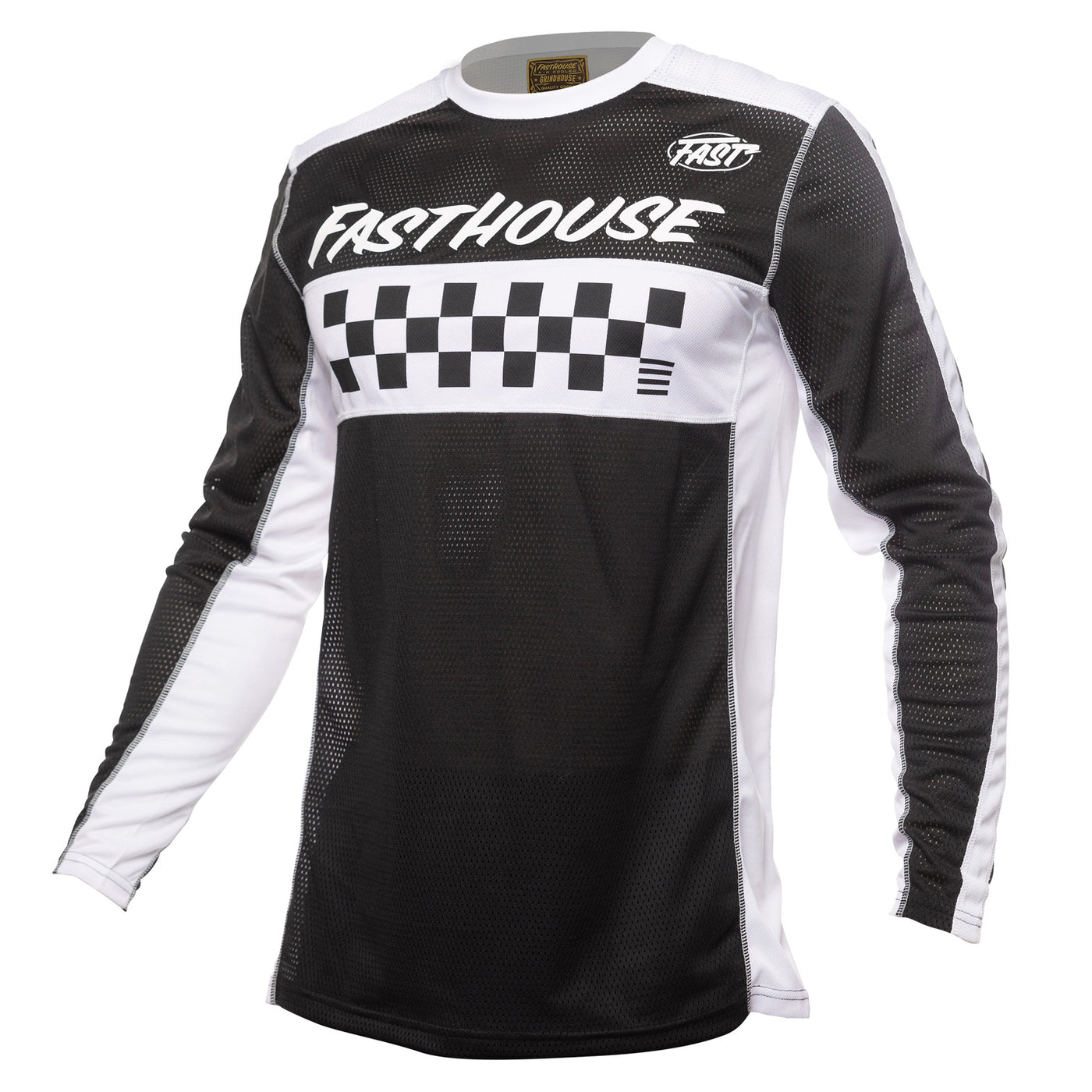 Fasthouse Grindhouse Waypoint Jersey Black/White - Front View