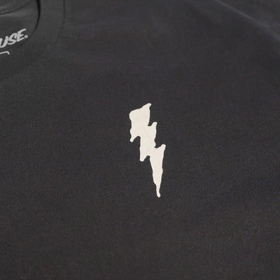 Fasthouse Hail Mary SS Tee Black - Close-Up of Graphic on Front