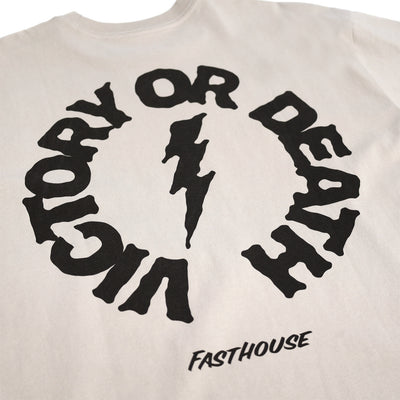 Fasthouse Hail Mary SS Tee Light Gray - Close-Up of Graphic on Back