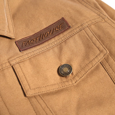 Fasthouse Hanger Jacket Camel - Close-Up of Chest Pocket and Logo Patch