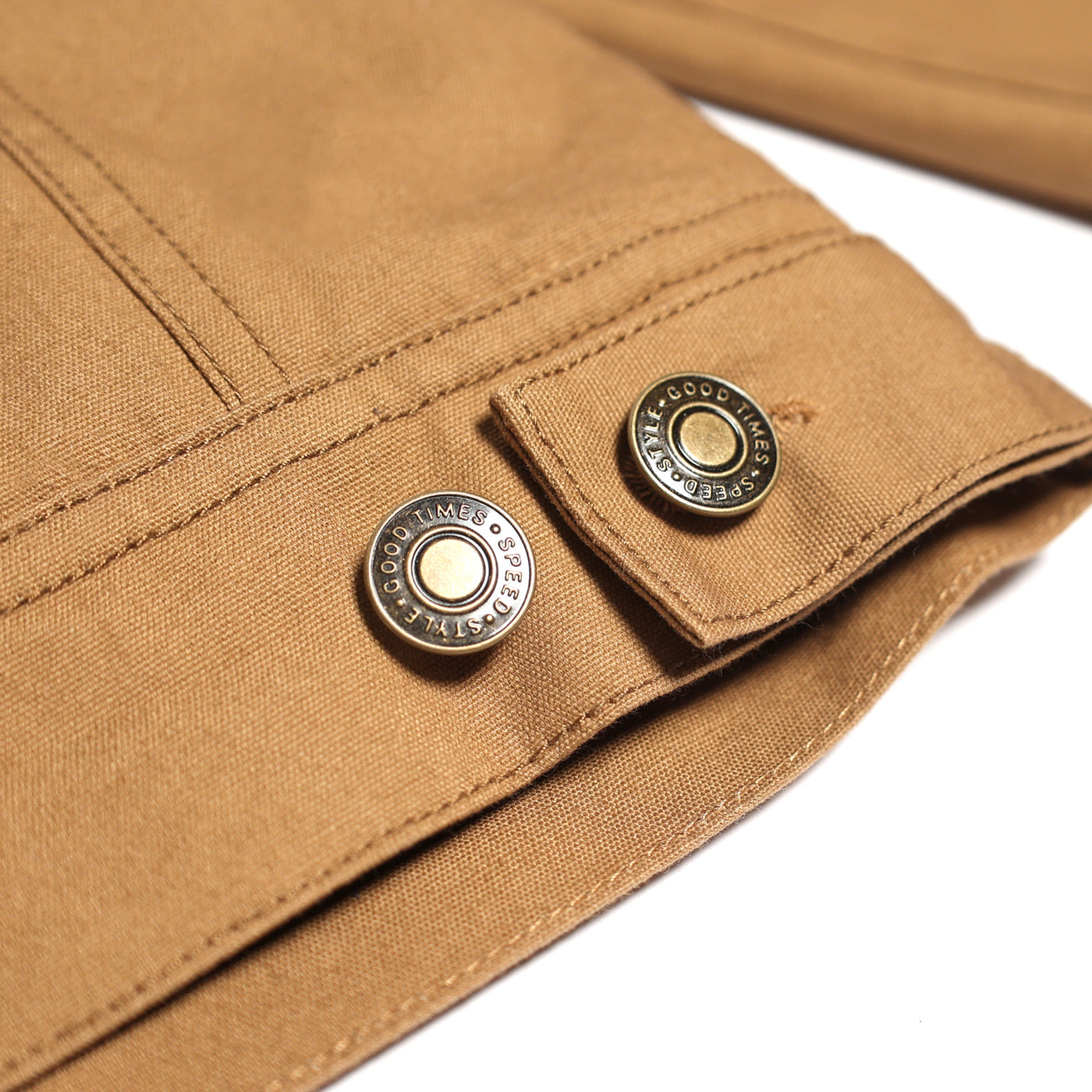 Fasthouse Hanger Jacket Camel - Close-Up of Buttons on Waist Adjuster