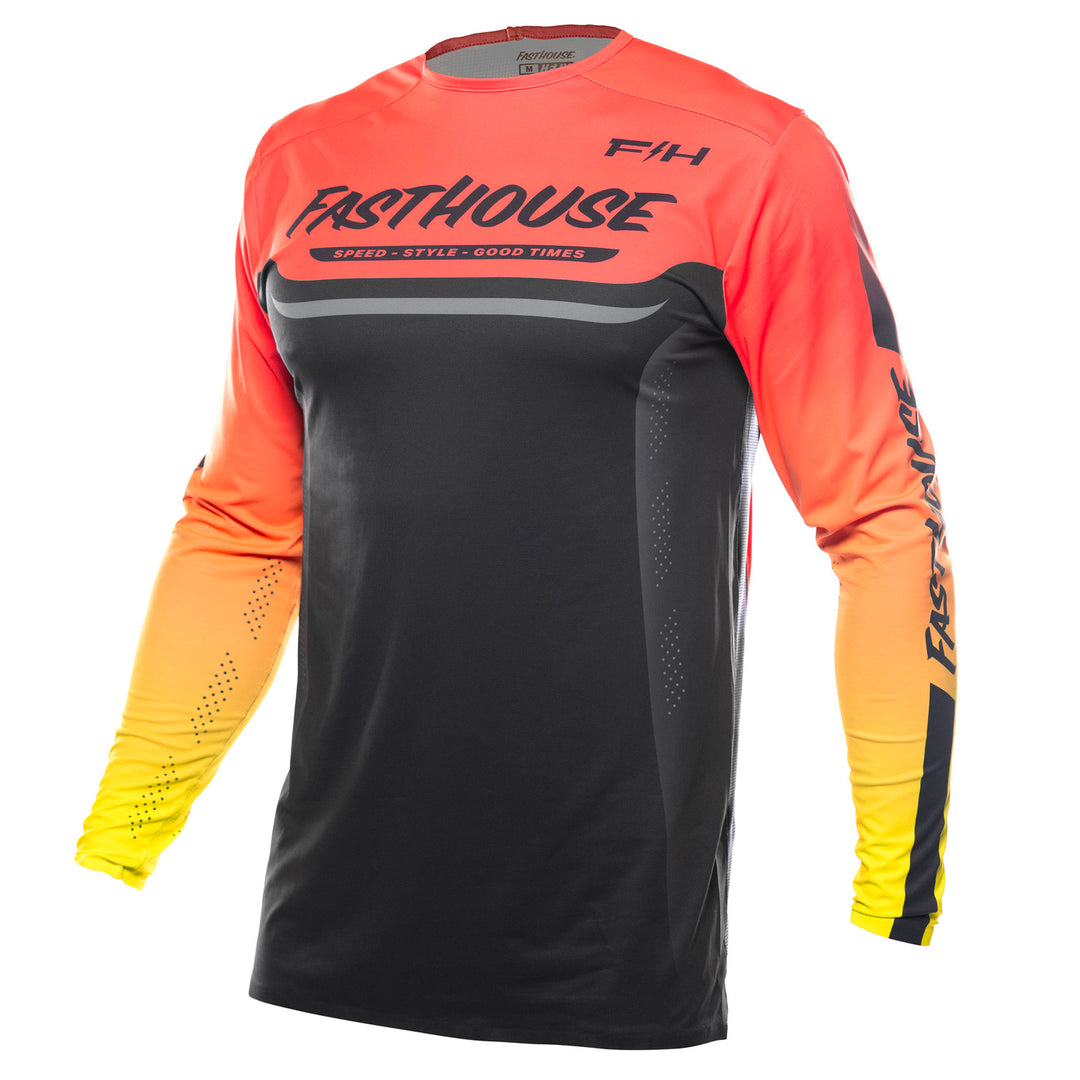 Fasthouse Helix Circuit Jersey Hyper Coral/Black - Front View