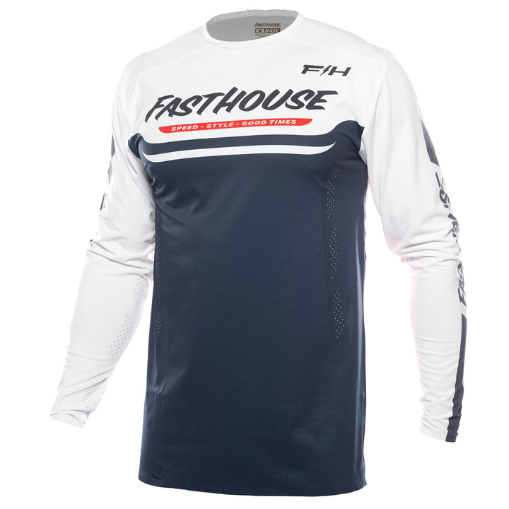Fasthouse Helix Circuit Jersey Navy/White/Red - Front View