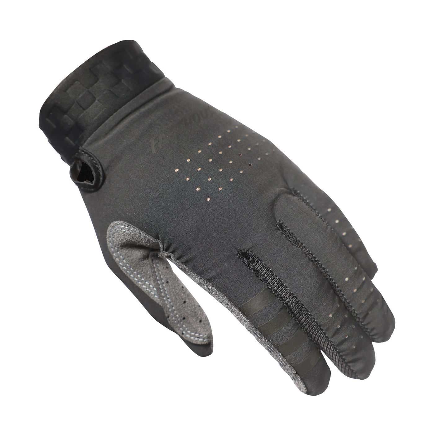 Fasthouse Helix Podium Gloves Black/White - Back of Left Hand View