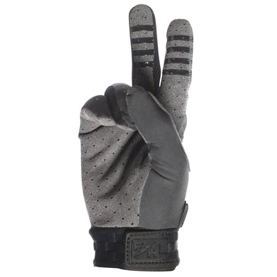 Fasthouse Helix Podium Gloves Black/White - Palm View of Peace Sign