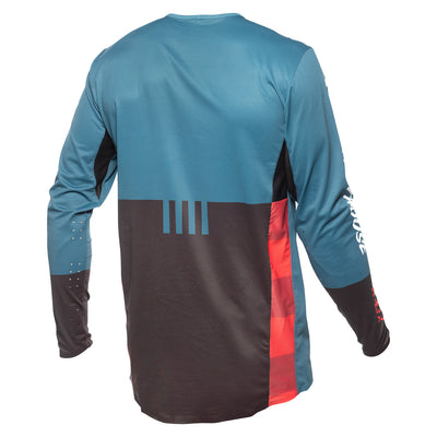 Fasthouse Helix Podium Jersey Red/Black/Teal - Rear View