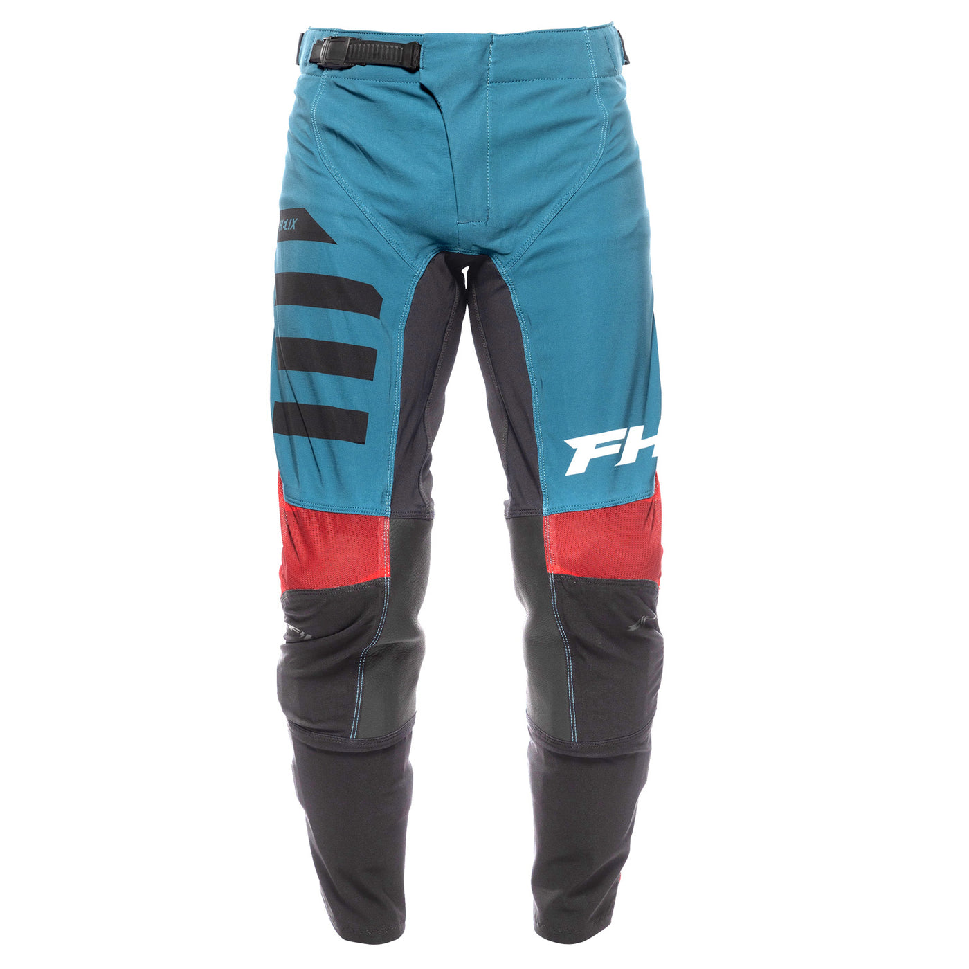 Fasthouse Helix Podium Pant Red/Black/Teal - Front View