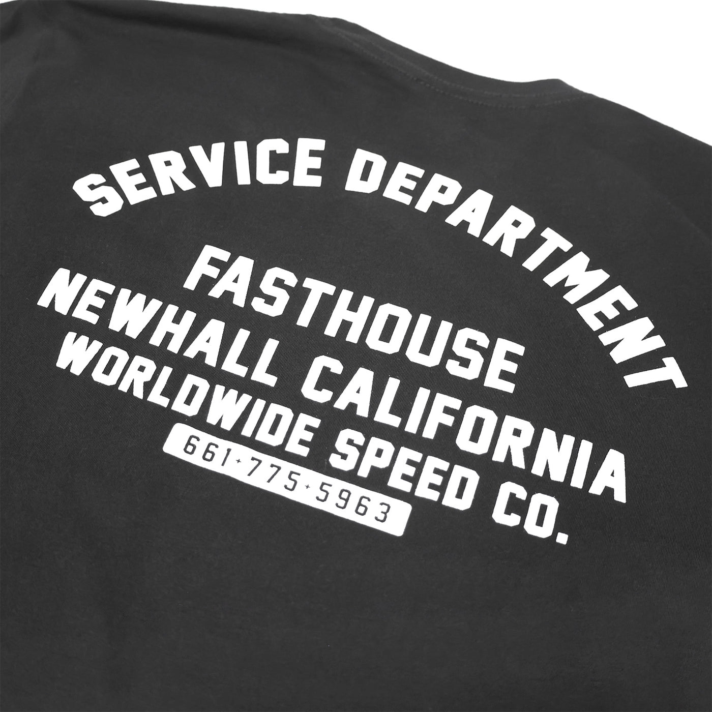 Fasthouse Idle SS Tee Black - Close-Up of Graphic on Back