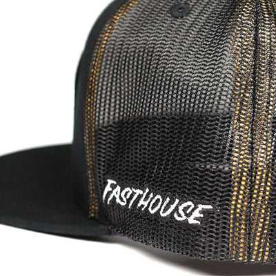 Fasthouse Ignite Hat Black - Close-Up of Logo on Side