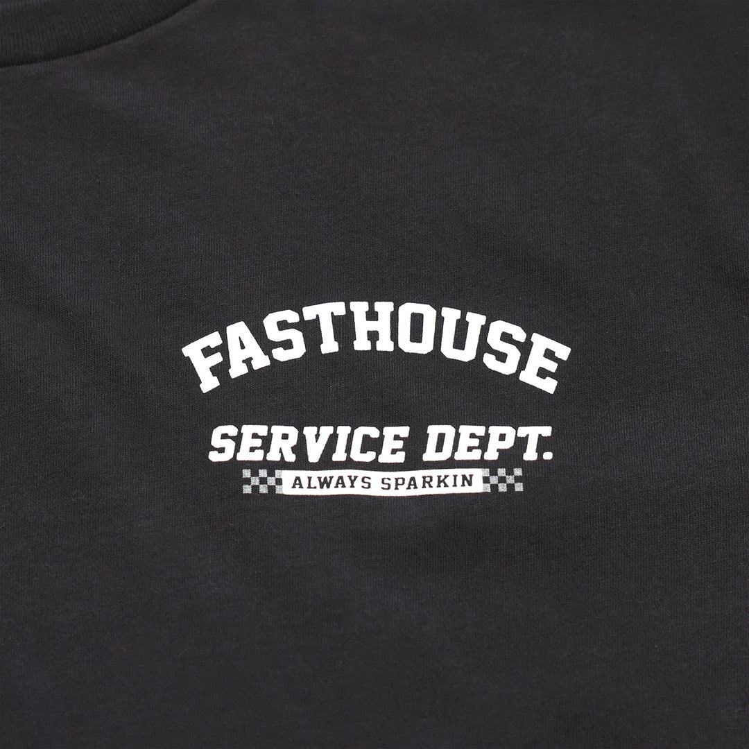 Fasthouse Ignite Tee Black - Close-Up of Graphic on Front