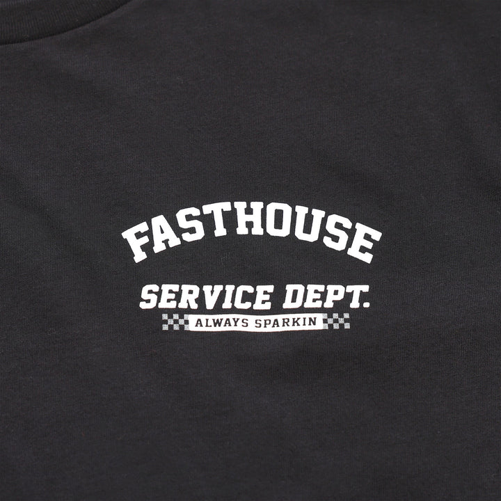 Fasthouse Ignite Tee Black - Close-Up of Graphic on Front