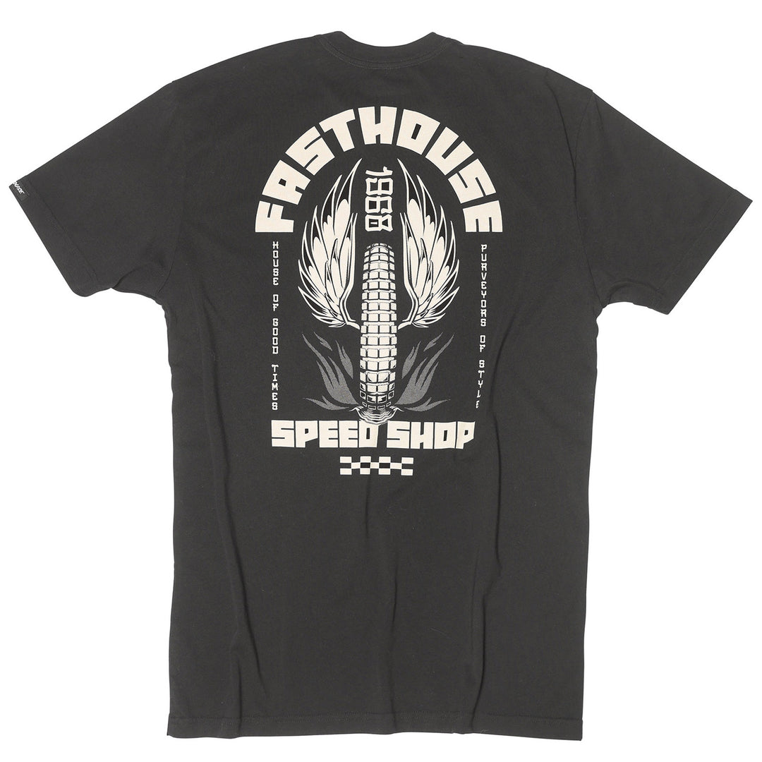 Fasthouse Iron Steed Tee Black - Rear View
